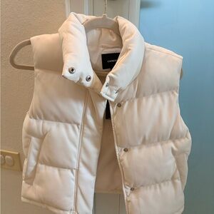 Express Ivory Puffer Vest